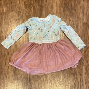 Floral Long Sleeve Kids Dress